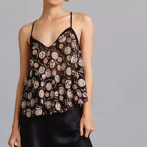 NWT Anthropologie Let Me Be Embellished Sequin Tank Top - Small - Picture 6 of 6